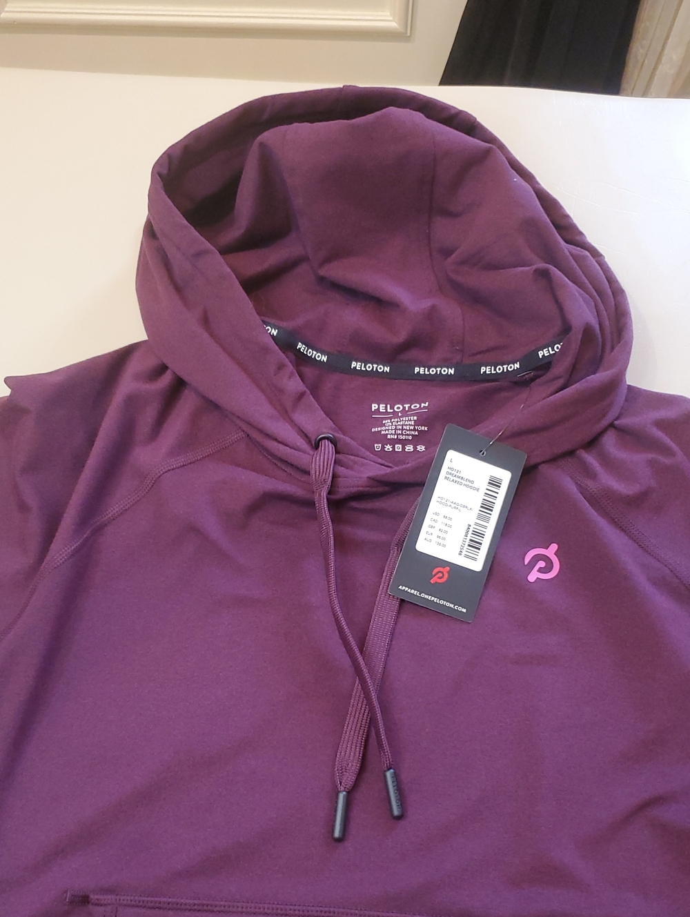NWT Peloton Dream Blend Maroon/Purple Hoodie with Pink Logo Women's Large - Picture 5 of 8